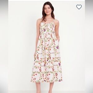 NWT Floral Midi Dress with Fruit Print size XL